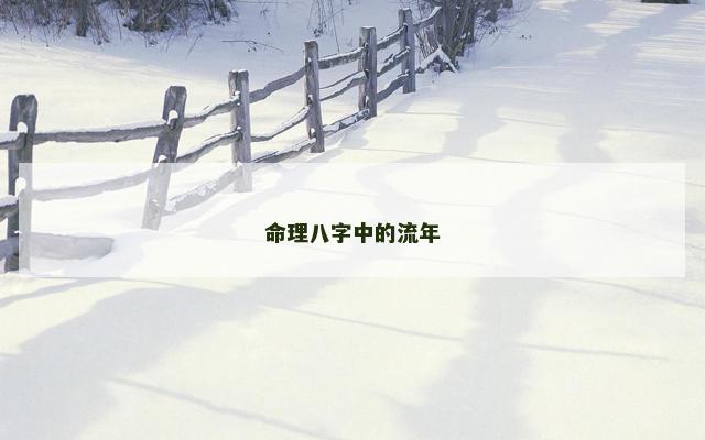 命理八字中的流年