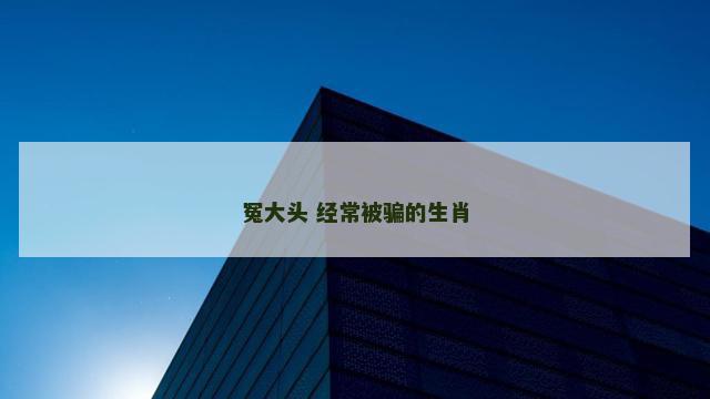 冤大头 经常被骗的生肖