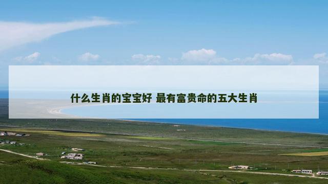 什么生肖的宝宝好 最有富贵命的五大生肖