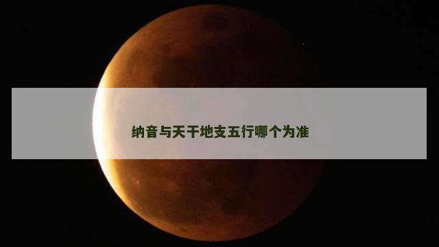 纳音与天干地支五行哪个为准