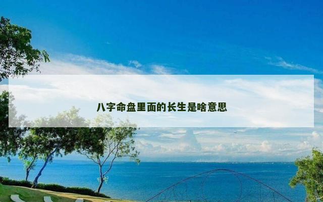 八字命盘里面的长生是啥意思