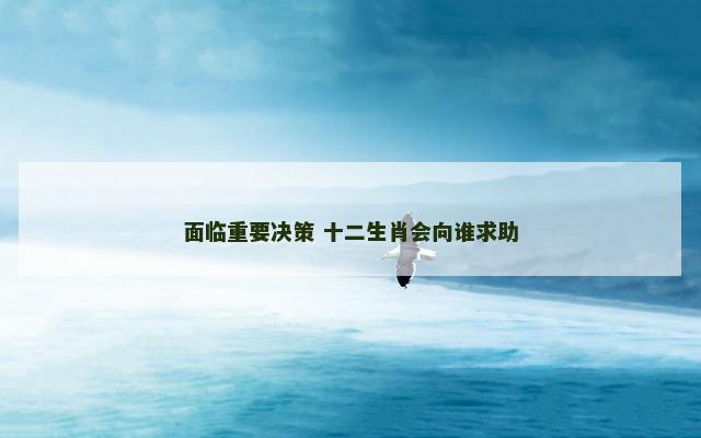 面临重要决策 十二生肖会向谁求助