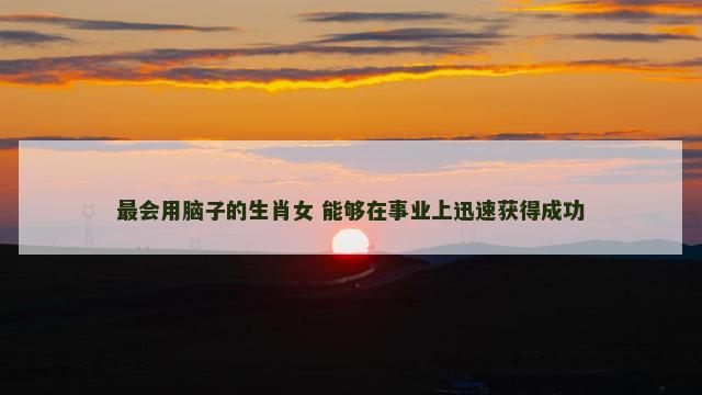 最会用脑子的生肖女 能够在事业上迅速获得成功