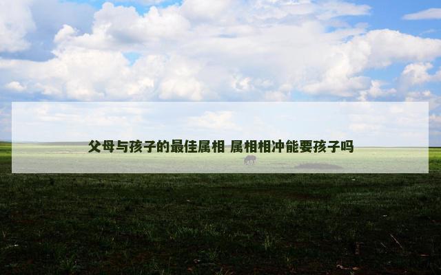 父母与孩子的最佳属相 属相相冲能要孩子吗