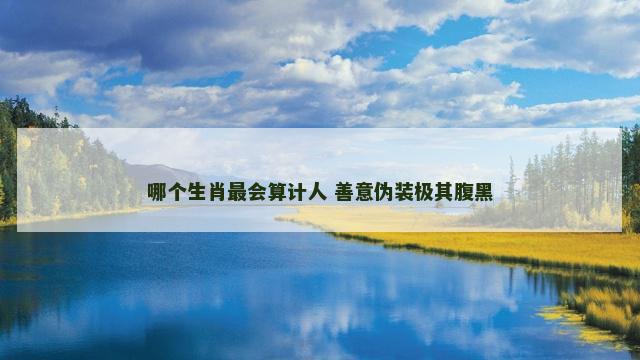 哪个生肖最会算计人 善意伪装极其腹黑