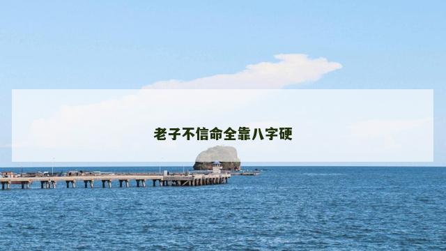 老子不信命全靠八字硬