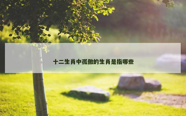 十二生肖中孤傲的生肖是指哪些