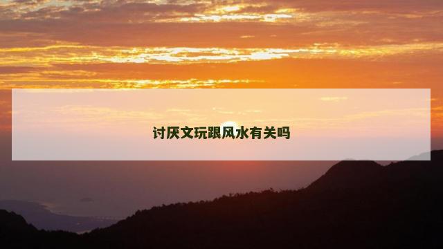 讨厌文玩跟风水有关吗