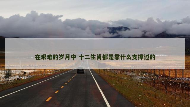 在艰难的岁月中 十二生肖都是靠什么支撑过的