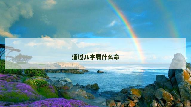 通过八字看什么命