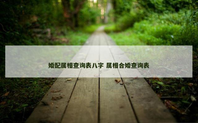 婚配属相查询表八字 属相合婚查询表