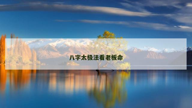 八字太极法看老板命