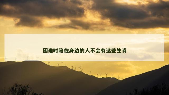 困难时陪在身边的人不会有这些生肖