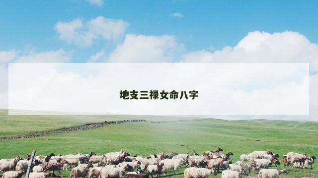 地支三禄女命八字
