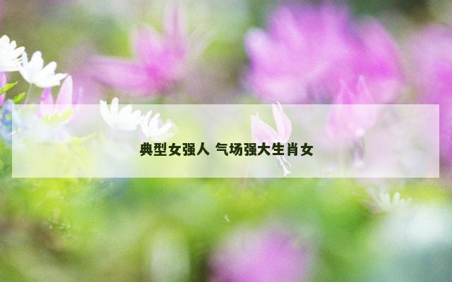 典型女强人 气场强大生肖女