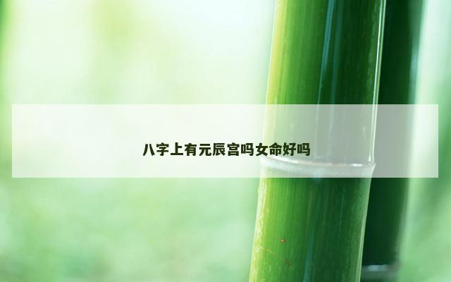八字上有元辰宫吗女命好吗