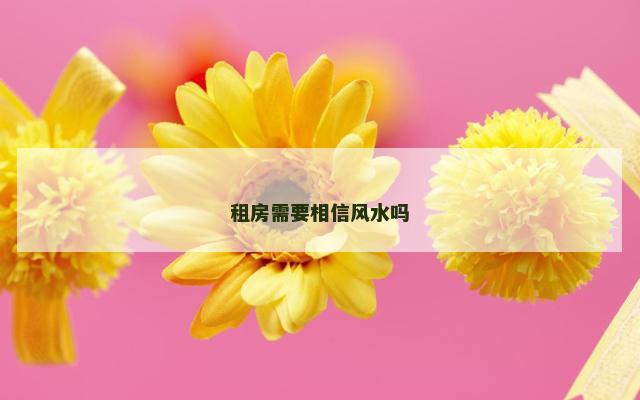 租房需要相信风水吗