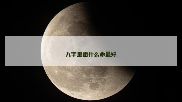 八字里面什么命最好