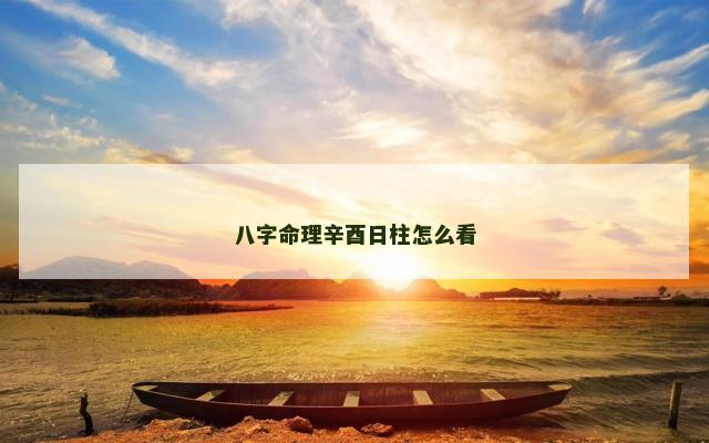 八字命理辛酉日柱怎么看