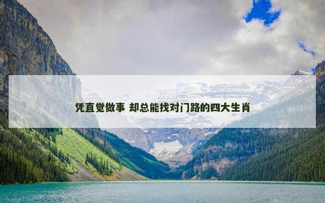 凭直觉做事 却总能找对门路的四大生肖