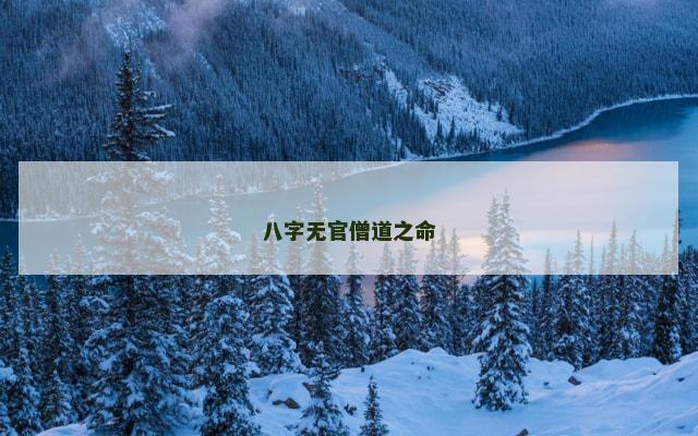八字无官僧道之命