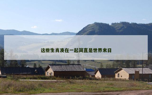 这些生肖凑在一起简直是世界末日