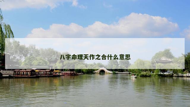 八字命理天作之合什么意思