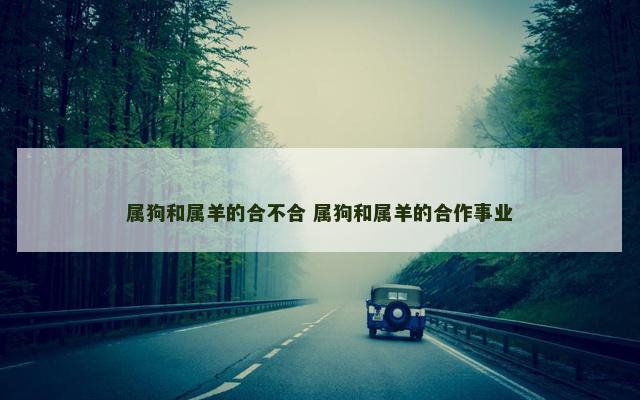 属狗和属羊的合不合 属狗和属羊的合作事业