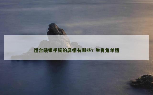 适合戴银手镯的属相有哪些? 生肖兔羊猪