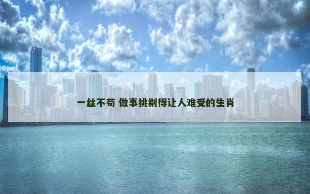 一丝不苟 做事挑剔得让人难受的生肖