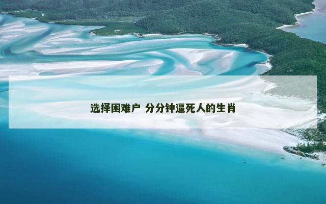 选择困难户 分分钟逼死人的生肖