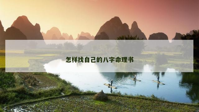 怎样找自己的八字命理书