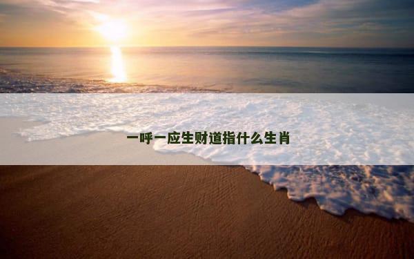 一呼一应生财道指什么生肖