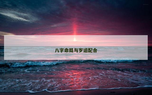 八字命局与岁运配合