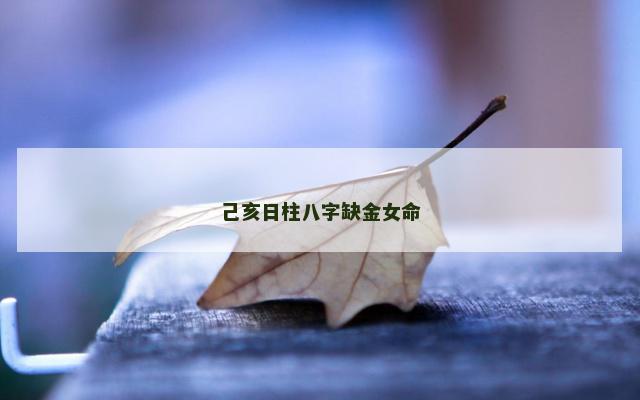己亥日柱八字缺金女命