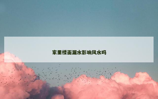 家里楼面漏水影响风水吗