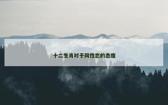 十二生肖对于同性恋的态度