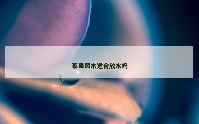 家里风水适合放水吗