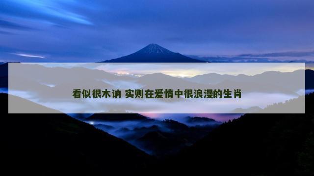 看似很木讷 实则在爱情中很浪漫的生肖