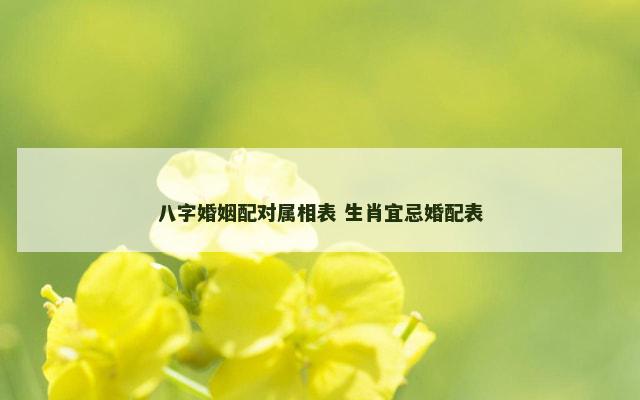 八字婚姻配对属相表 生肖宜忌婚配表