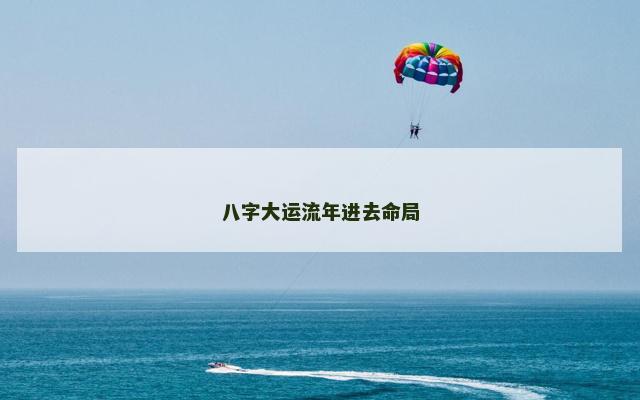 八字大运流年进去命局