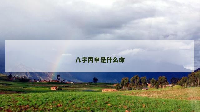 八字丙申是什么命