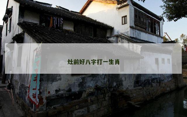 灶前好八字打一生肖