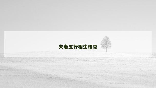 夫妻五行相生相克