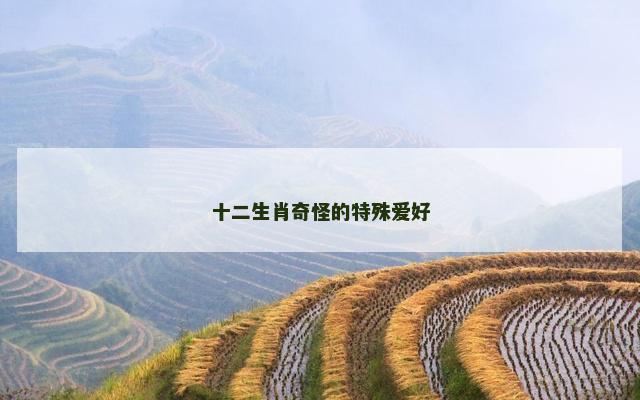 十二生肖奇怪的特殊爱好