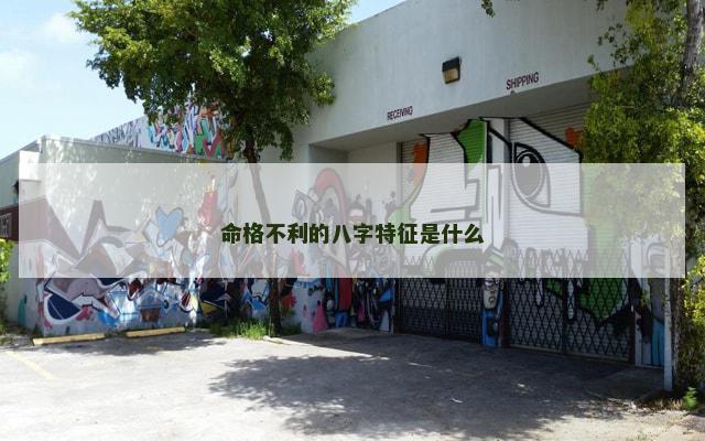 命格不利的八字特征是什么