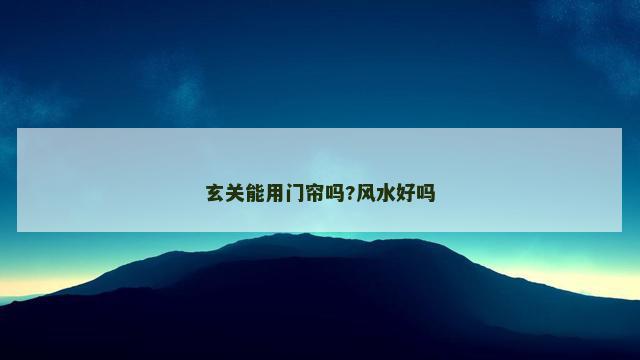 玄关能用门帘吗?风水好吗