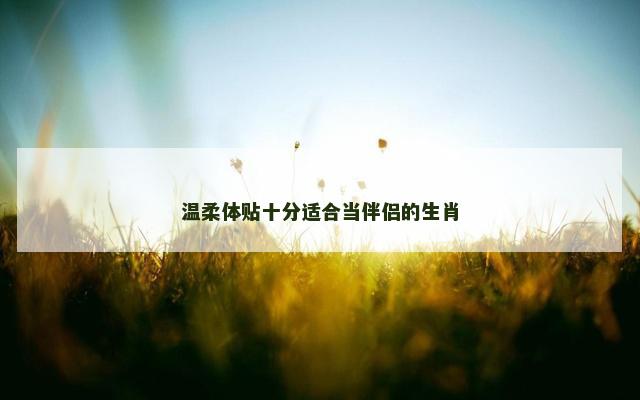 温柔体贴十分适合当伴侣的生肖