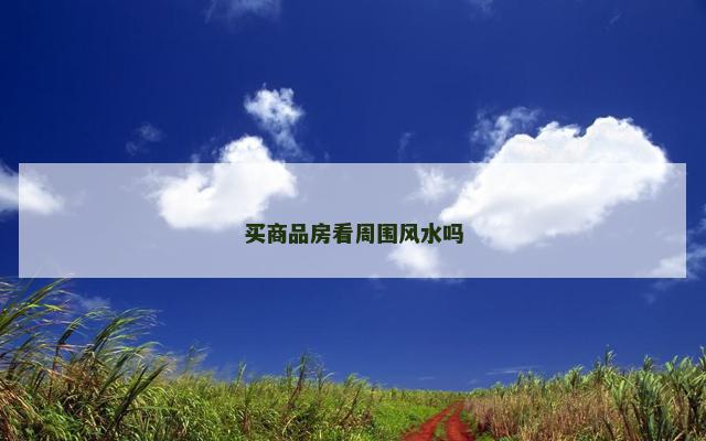 买商品房看周围风水吗