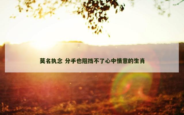 莫名执念 分手也阻挡不了心中情意的生肖